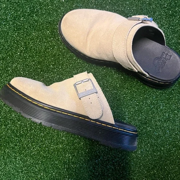 Doc Martens Zebzag Suede Mules - Grey - Picture 3 of 5